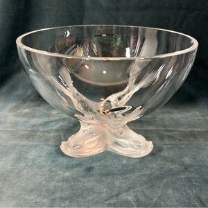 Fine Lalique France Crystal Igor Caviar Large Pedestal Bowl Only, 20th Century